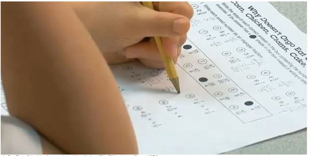Student taking an assessment test