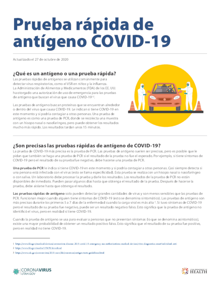 COVID-19 antibody tests flyer
