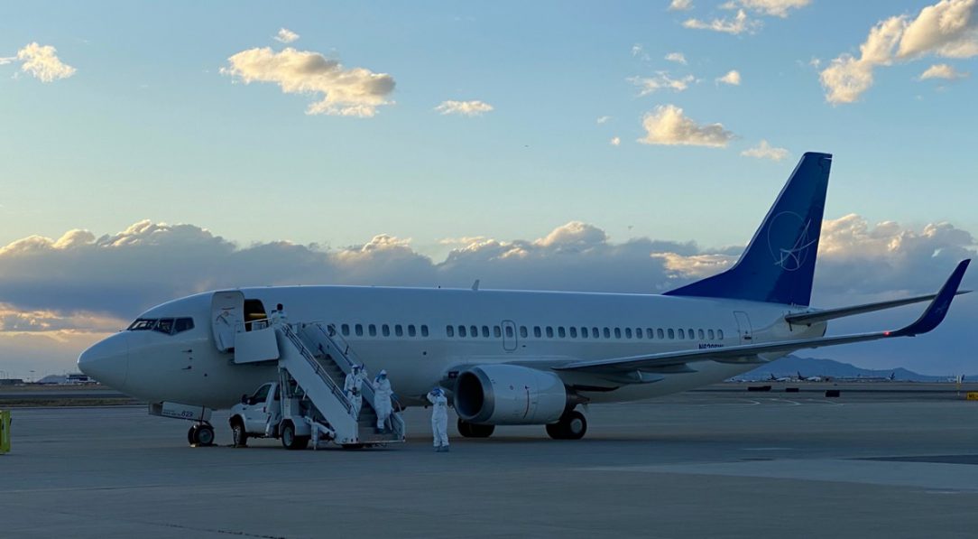 Cruise ship passengers return to Utah Air National Guard base.