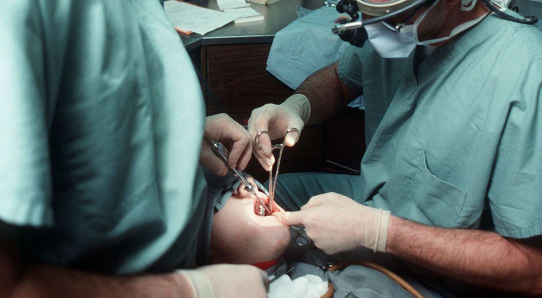 Person having a wisdom tooth extracted