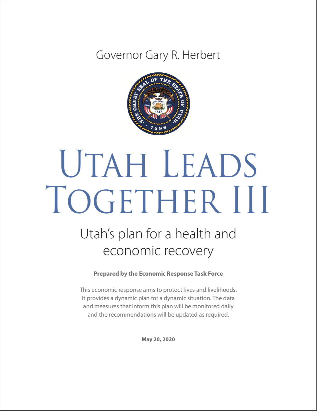Governor Gary R. Herbert "Utah Leads Together 3.0" Image