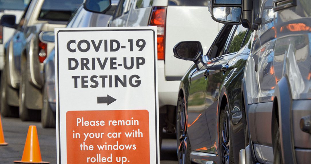 photo of a COVID-19 Drive-up Testing Location