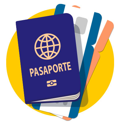  Imagen de un pasaporte y tarjeta de embarque